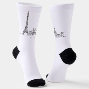 Chaussette Ligne artistique minimaliste de la skyline de Pari