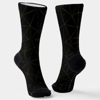 Chaussette Lignes dorées sur fond noir