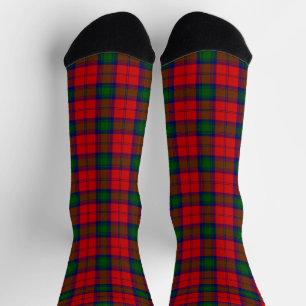 Chaussette Lindsay tartan rouge vert plaid