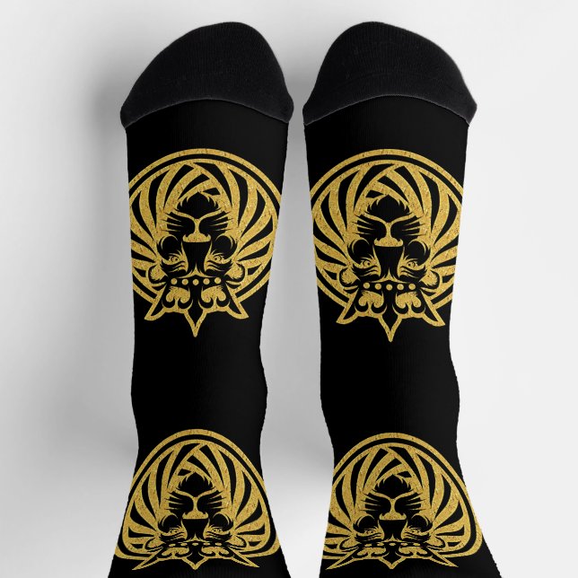 Chaussette Lion Avec Couronne - Style Or 4 (Haut)