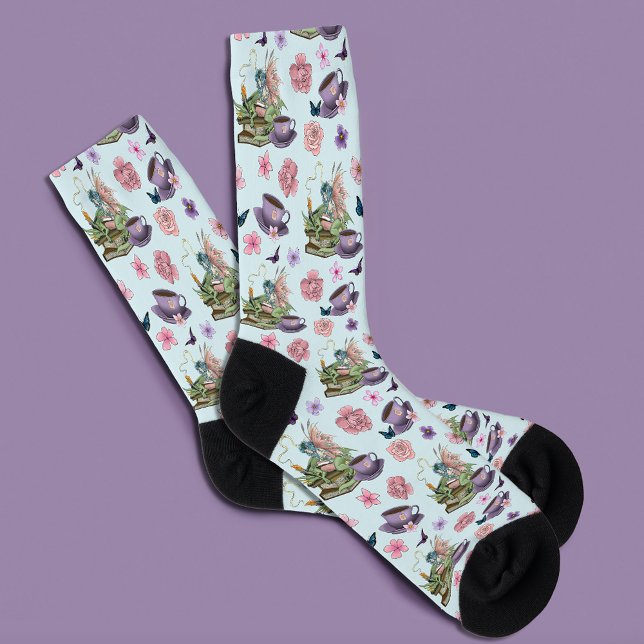 Chaussette Livres de thé d'amitié de fée dragon  (Créateur téléchargé)