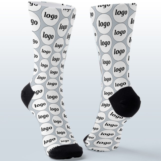Chaussette Logo simple Motif commercial Poudre bleu (Simple logo pattern professional promotional business branding socks)