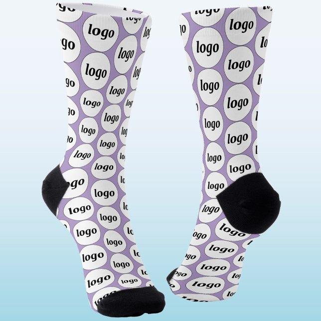 Chaussette Logo simple Motif d'affaires Lilac (Simple logo pattern business promotional lilac socks)