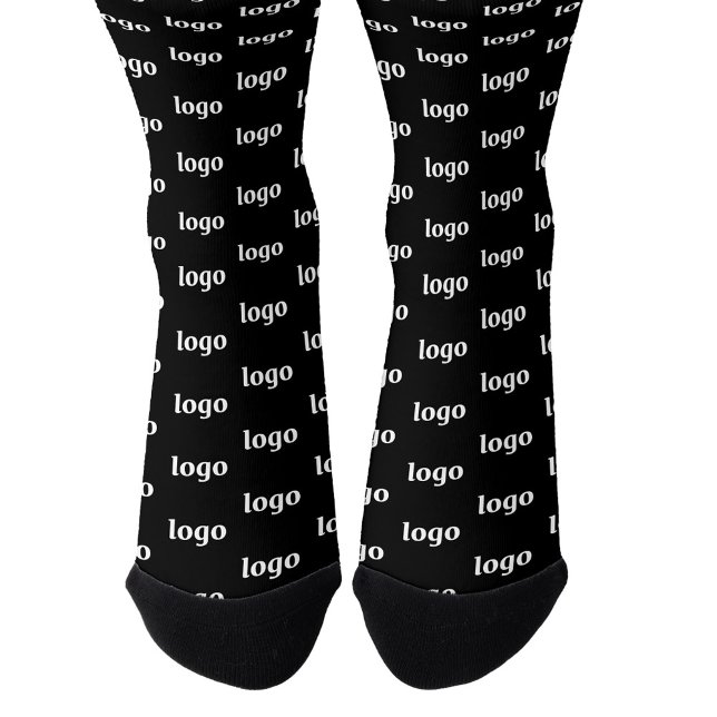 Chaussette Logo simple Motif d'affaires noir promotionnel (Simple logo pattern business promotional socks)