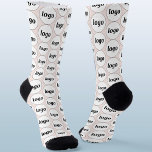 Chaussette Logo simple Motif d'entreprise rose pâle<br><div class="desc">Logo simple design motif pour favoriser la fidélité de la marque et promouvoir votre petite entreprise. Remplacez le logo par le vôtre et modifiez la couleur arrière - plan dans l'outil de conception pour customiser.</div>