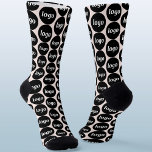 Chaussette Logo simple Motif d'entreprise rose pâle<br><div class="desc">Logo simple design motif pour favoriser la fidélité de la marque et promouvoir votre petite entreprise. Remplacez le logo par le vôtre et modifiez la couleur arrière - plan dans l'outil de conception pour customiser.</div>