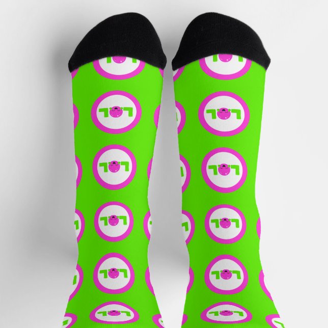 Chaussette LOL Rire Haut Violet Vert Clair (Haut)