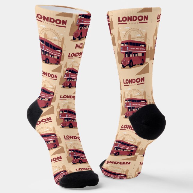 Chaussette LONDRES Monogramme Personnalisé (Angulaire)