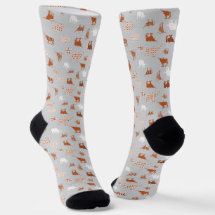 Chaussette Longhorns à motif orange brûlé et gris clair Pa