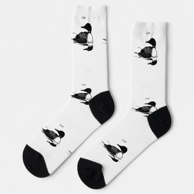 Chaussette Loon Oiseau Nageur Art Thunder_Cove (Gauche)