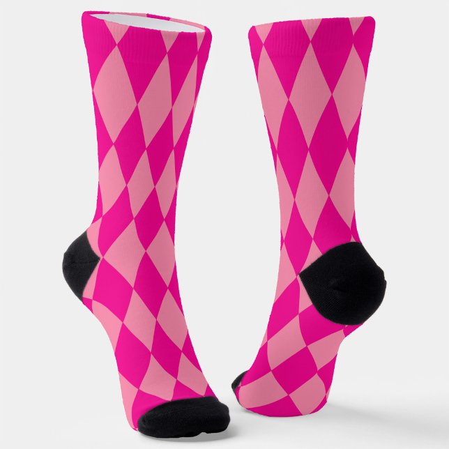 Chaussette Losanges damier rose clair et foncé (Créateur téléchargé)