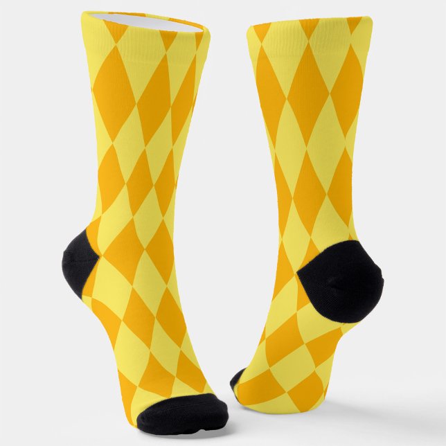 Chaussette Losanges et Damier Jaune Clair et Foncé Harlequin  (Créateur téléchargé)