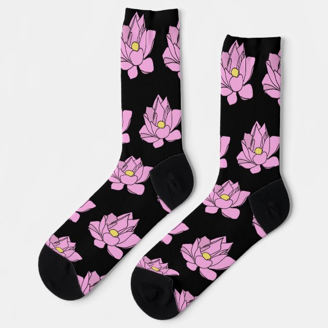 Chaussette Lotus rose (Gauche)