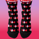 Chaussette Love gnome black and Red Heart Balloons Socks<br><div class="desc">Gifts that make someone's day. Perfect for Valentine's Day,  Or any day: Love gnome black & red with heart balloons Sustainable Premium Crew Sock</div>