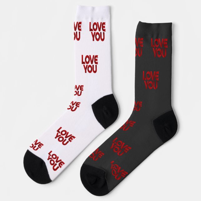 Chaussette Love You – Bold Romantic Typography (Gauche)