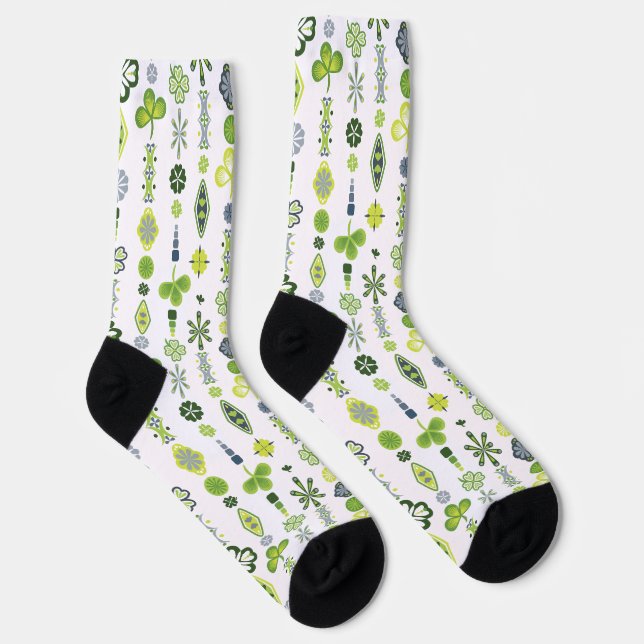 Chaussette Lucky Shamrock Clover Floral Minimaliste (Droite)