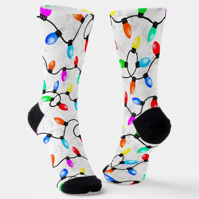 Chaussette Lumières de Noël dans la neige (Angulaire)