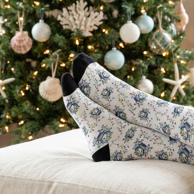 Chaussette Lumières de Noël de crabe côtier (Créateur téléchargé)