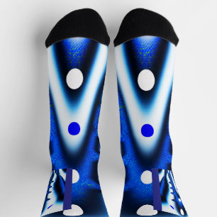 Chaussette Lune bleue et blanche