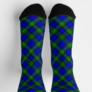 Chaussette MacKenzie tartan bleu vert plaid