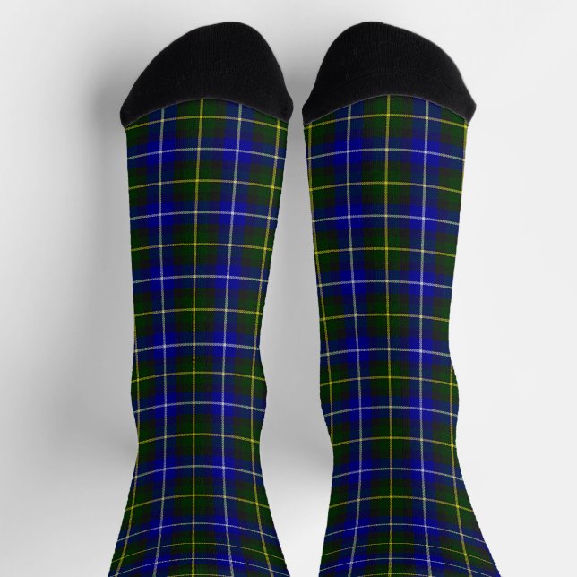 Chaussette Macneil de Barra tartan bleu vert plaid (Haut)