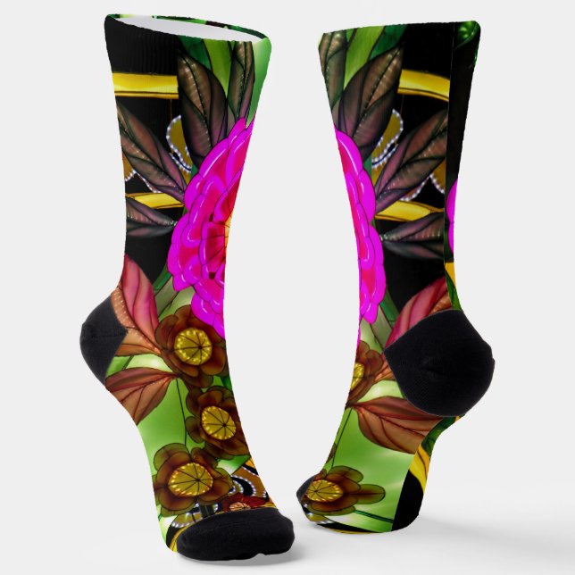 Chaussette Magenta et Or Envoûtants  (Angulaire)