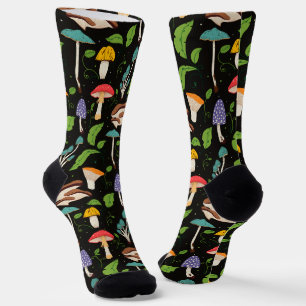 Chaussette Magie de la forêt profonde : Champignons colorés s