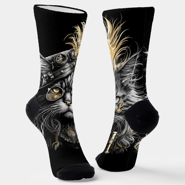 Chaussette Magnifique chat steampunk (Angulaire)