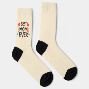 Chaussette Magnifique Meilleure Maman Jour Texte Orange Bleu