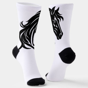 Chaussette Magnifique tête de cheval noir