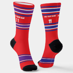 Chaussette Maillot de sport rouge et violet - Chaussettes ave