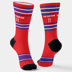 Chaussette Maillot de sport rouge et violet - Chaussettes num
