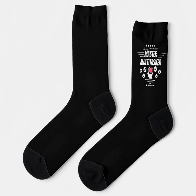 Chaussette Maître Multitâcheur déclaration drôle (Gauche)