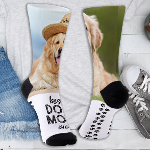 Chaussette MAMAN DE CHIEN Rétro Empreintes de Patte Personnal