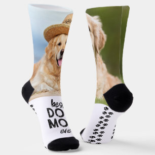 Chaussette MAMAN DE CHIEN Rétro Empreintes de Patte Personnal