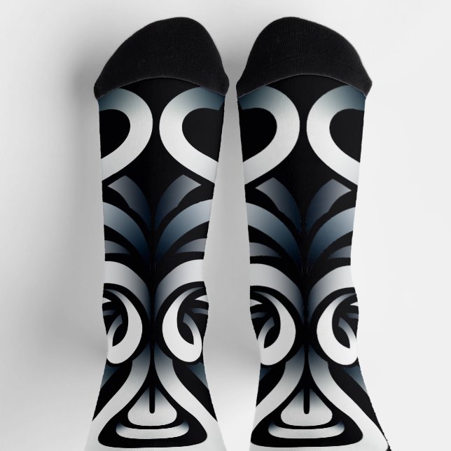 Chaussette Mandala abstrait géométrique sacré Zen minimal (Haut)