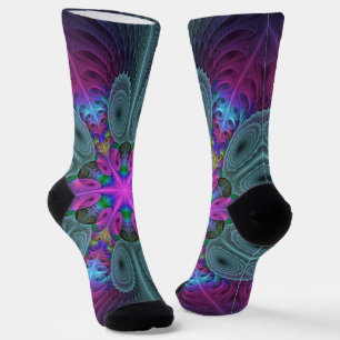 Chaussette Mandala Colorful Striant Fractal Art Kaleidoscope