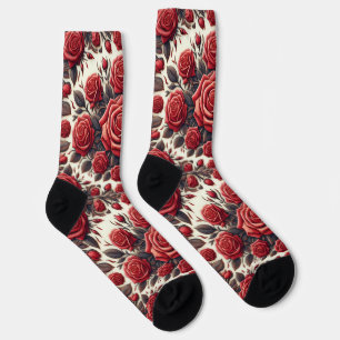 Chaussette Mandala de la rose rouge élégante