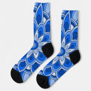 Chaussette Mandala en bleu
