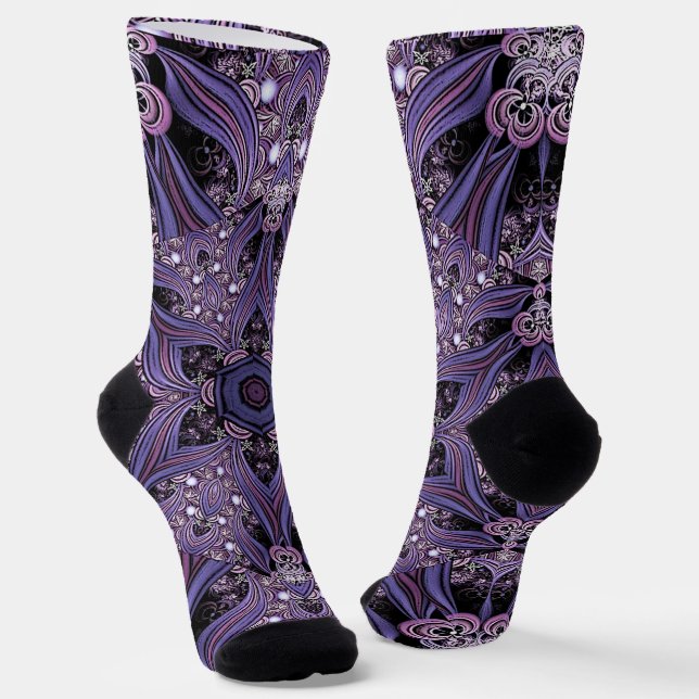Chaussette Mandala géométrique floral pourpre psychédélique t (Angulaire)