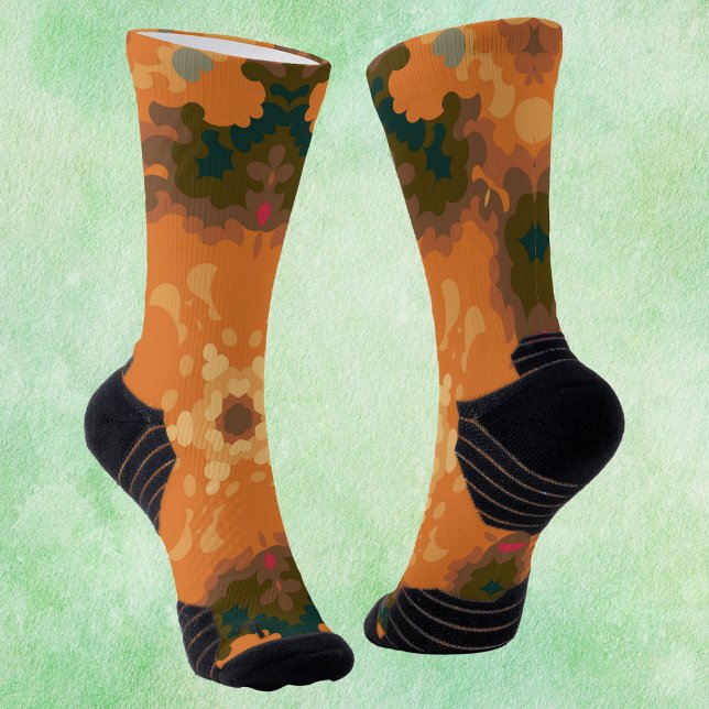 Chaussette Mandala Orange et Jaune (Créateur téléchargé)