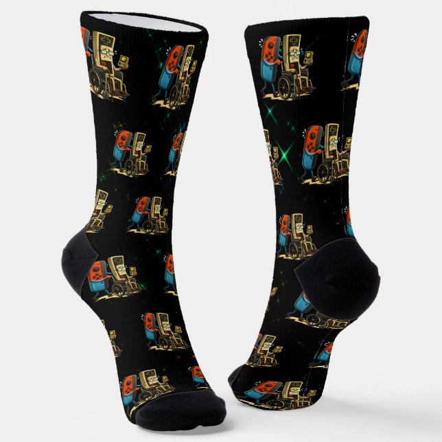 Chaussette Manette de jeu rétro drôle de contrôle de jeu Resp (Angulaire)