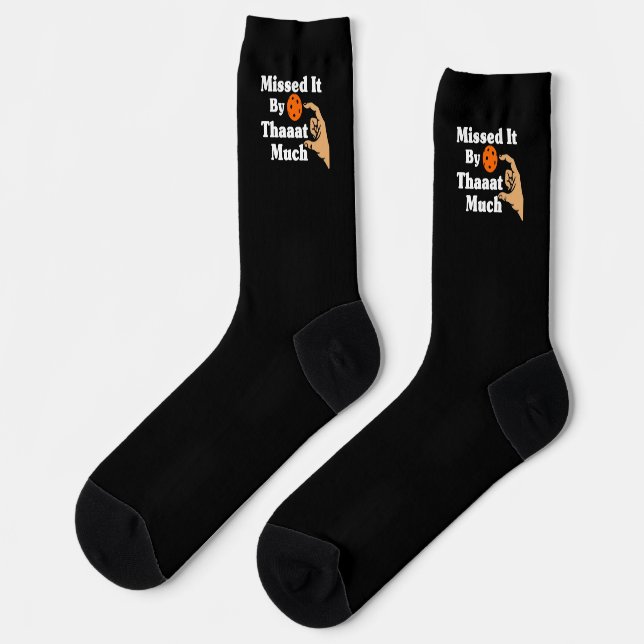 Chaussette Manqué de Juste Beaucoup Orange Pickleball Drôle (Gauche)