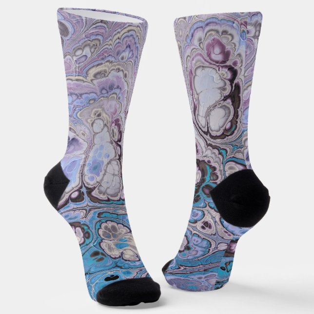 Chaussette Marbre Abstrait Lavande Tide (Angulaire)