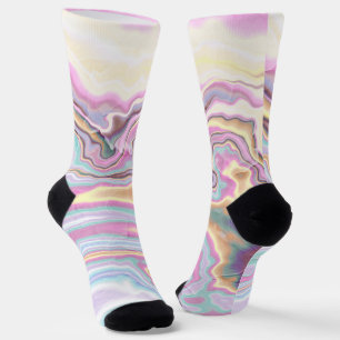 Chaussette Marbre Rose Pastel Sérénité