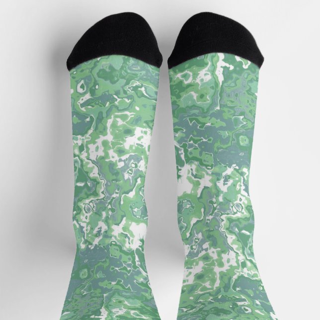 Chaussette Marbre Vert Monochrome (Haut)