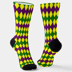 Chaussette Mardi Gras Harlequin Motif Diamant
