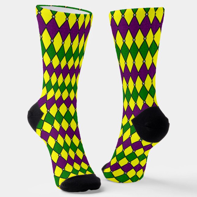 Chaussette Mardi Gras Harlequin Motif Diamant (Angulaire)