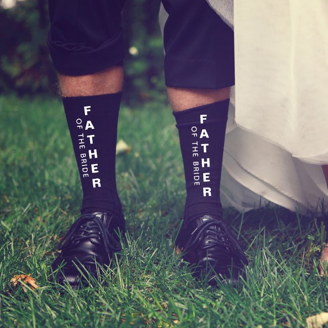 Chaussette Mariage Père De La Mariée Personnalisé Noir (Créateur téléchargé)