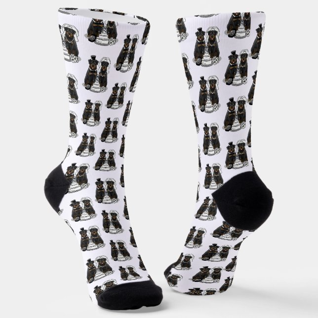 Chaussette Mariage Rottweilers marié et chien de chambre mign (Angulaire)
